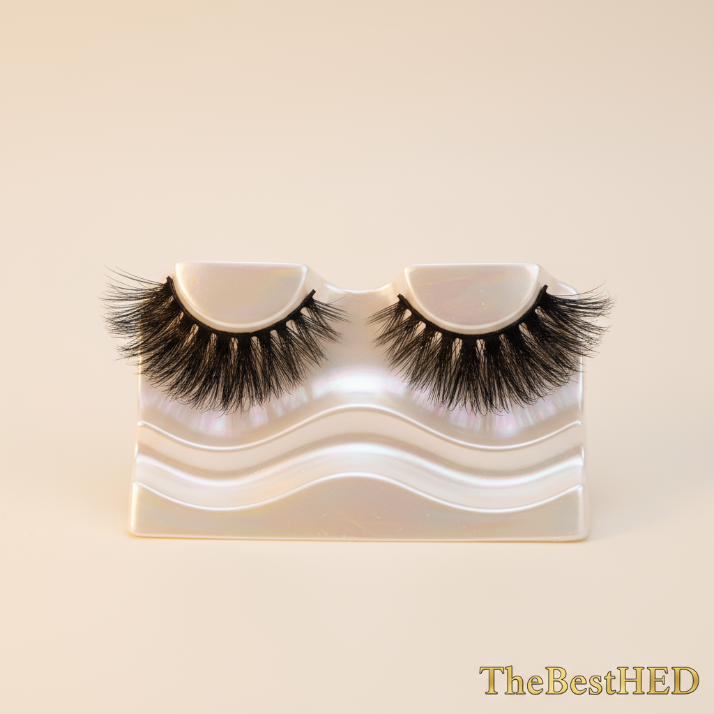 Dubai 3D Mink Lashes - Pearl Background with Logo