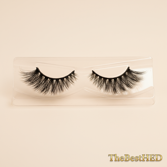 Eden 3D Mink Lashes - Pearl Background with Logo