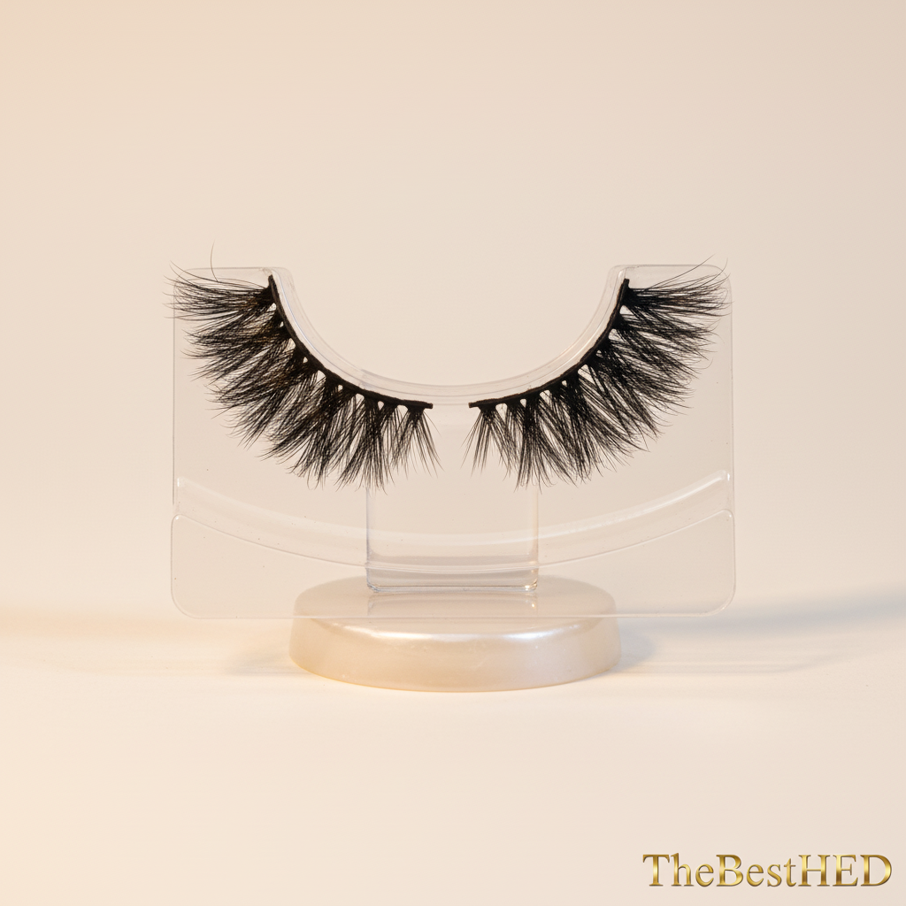 January 3D Mink Lashes 25mm - Pearl Background with Logo