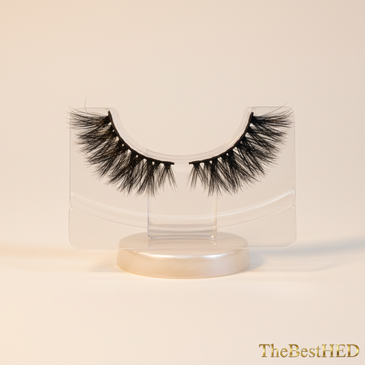 January 3D Mink Lashes 25mm - Pearl Background with Logo