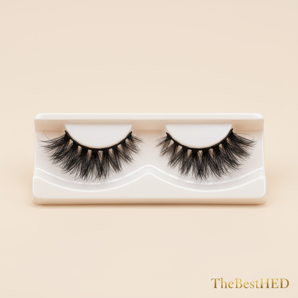 Chloe 3D Mink Lashes - Pearl Background with Logo