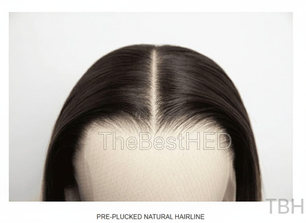 Pre-plucked hairline with TBH branding